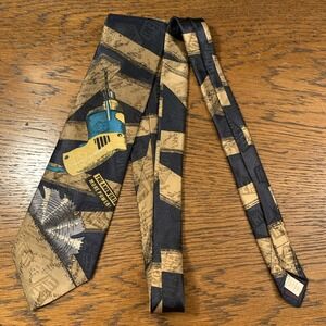 Home Improvement Tie Mens Power Tools Drill Saw Necktie Made in USA Vintage